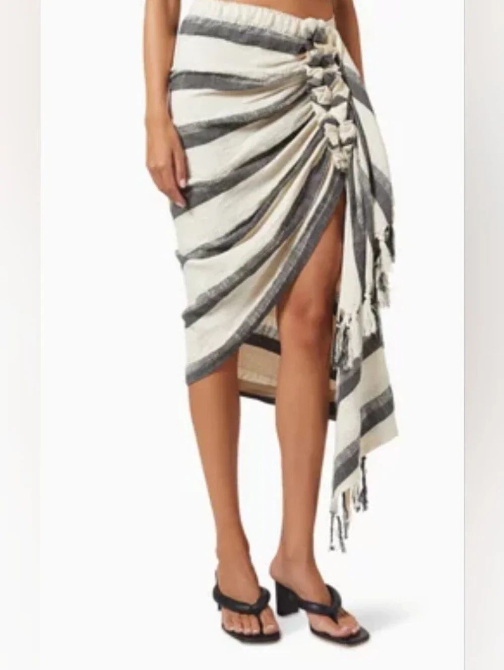 JUST BEE QUEEN Tulum Luxe Skirt in Linen-blend Size M